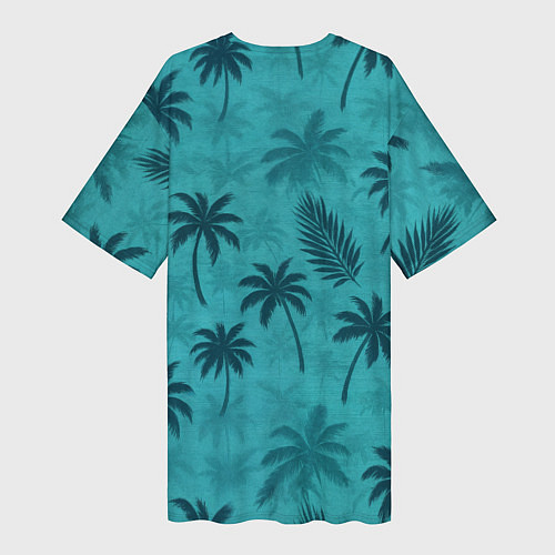 Женская длинная футболка Гавайский стиль - Томми Версетти / 3D-принт – фото 2