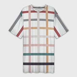 Футболка женская длинная Плетенка пастельная, цвет: 3D-принт