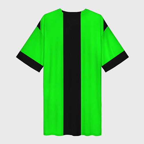 Женская длинная футболка Color green black line / 3D-принт – фото 2