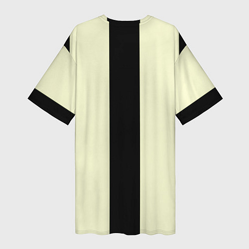 Женская длинная футболка Color black beige line / 3D-принт – фото 2