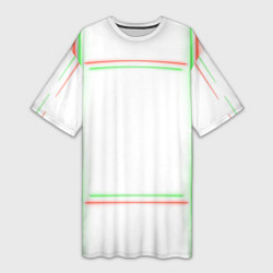 Футболка женская длинная Neon light green red, цвет: 3D-принт