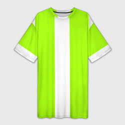 Футболка женская длинная Color light green white stripes, цвет: 3D-принт