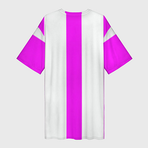Женская длинная футболка Color white pink lines / 3D-принт – фото 2