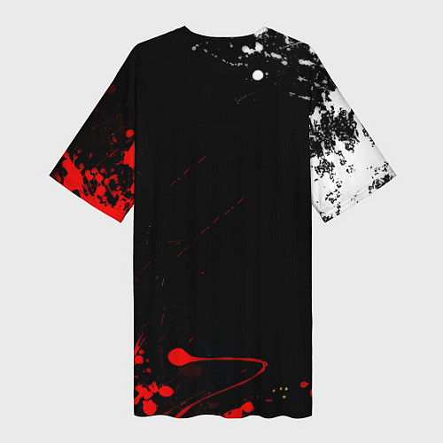 Женская длинная футболка Doom краски всплеск / 3D-принт – фото 2