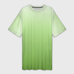 Женская длинная футболка Градиент нежно-зеленый