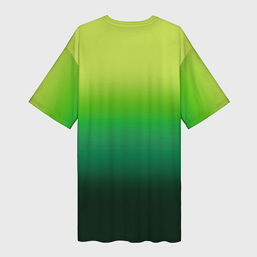 Женская длинная футболка Градиент укропное зеленое омбре / 3D-принт – фото 2