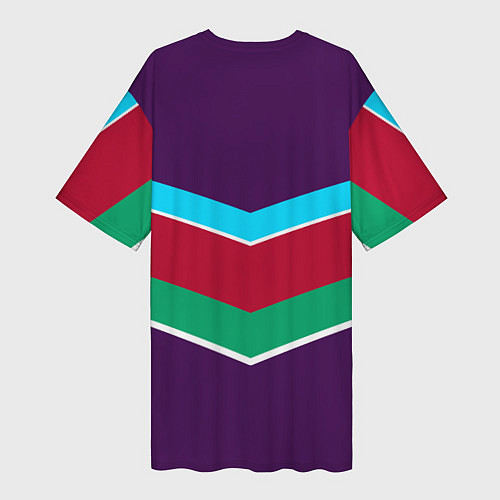 Женская длинная футболка Фиолетовый с полосами / 3D-принт – фото 2