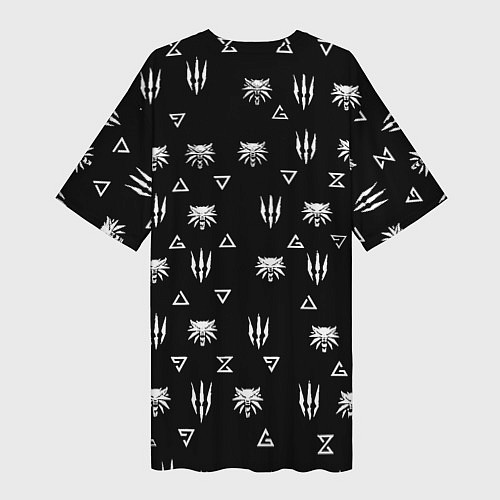 Женская длинная футболка Doom ведьмак логотипы / 3D-принт – фото 2