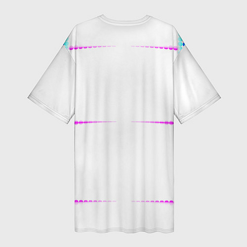 Женская длинная футболка Color white blue pink stripes / 3D-принт – фото 2