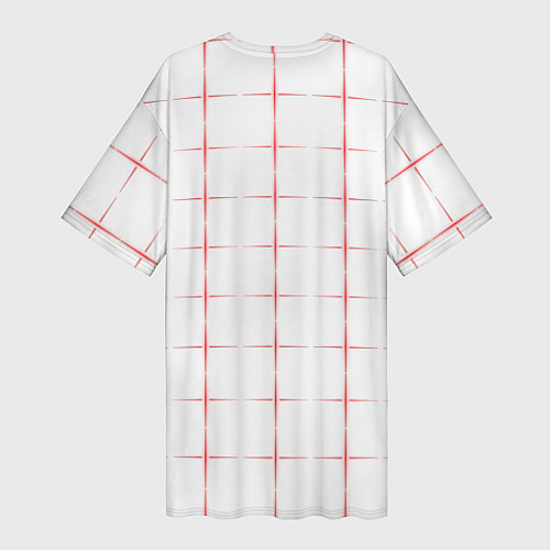 Женская длинная футболка Color white red crosses / 3D-принт – фото 2