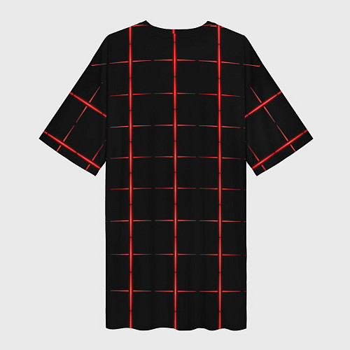 Женская длинная футболка Color black red crosses / 3D-принт – фото 2
