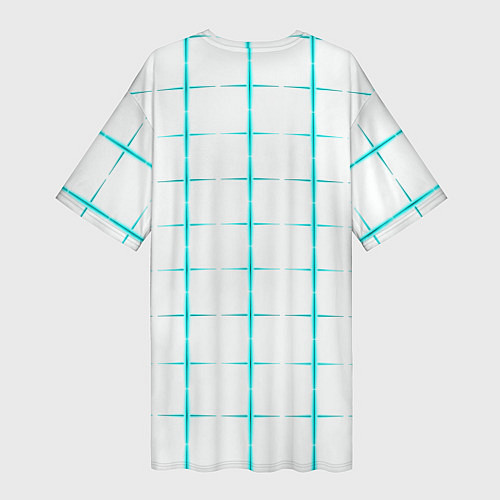 Женская длинная футболка Color white light blue crosses / 3D-принт – фото 2