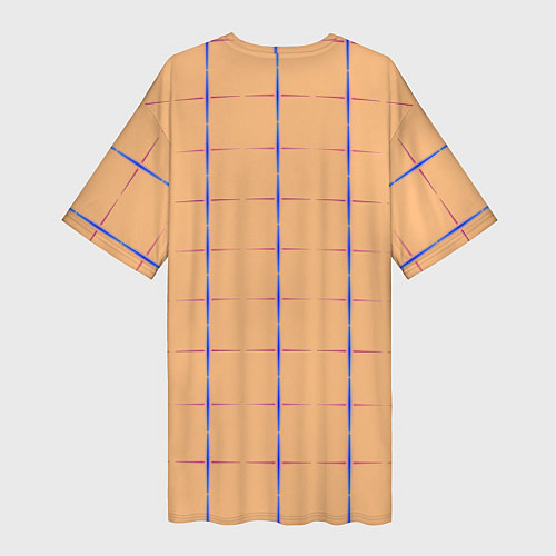 Женская длинная футболка Color beige blue cross / 3D-принт – фото 2