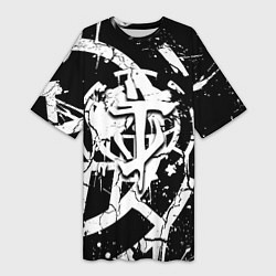 Футболка женская длинная Doom smile game, цвет: 3D-принт