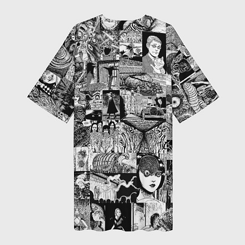 Женская длинная футболка Horror World of Junji Ito / 3D-принт – фото 2