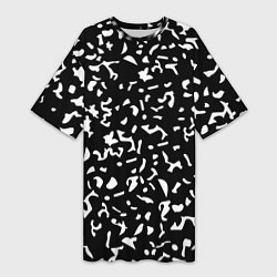 Женская длинная футболка Черный камуфляж