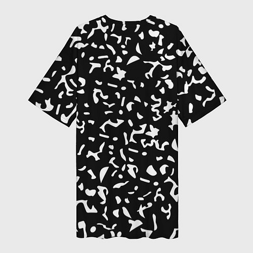 Женская длинная футболка Черный камуфляж / 3D-принт – фото 2