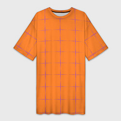 Футболка женская длинная Color orange stripe, цвет: 3D-принт