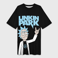 Женская длинная футболка Linkin Park и Рик Санчес из Рик и Морти