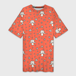 Женская длинная футболка Овечки в цветочках