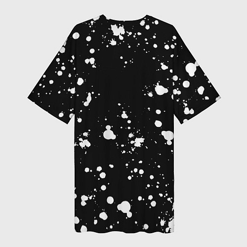 Женская длинная футболка Doom белые краски текстура / 3D-принт – фото 2