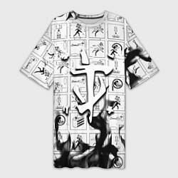 Футболка женская длинная Doom x portal fire, цвет: 3D-принт