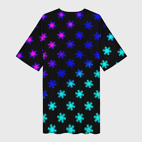 Женская длинная футболка Doom winter neon / 3D-принт – фото 2