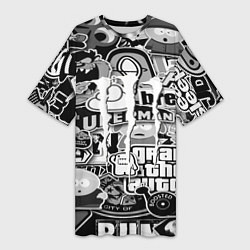 Женская длинная футболка Monster energy trend black