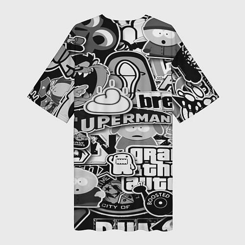 Женская длинная футболка Monster energy trend black / 3D-принт – фото 2