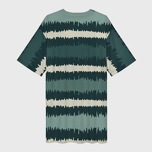 Женская длинная футболка Полосы зигзагообразные зеленые / 3D-принт – фото 2