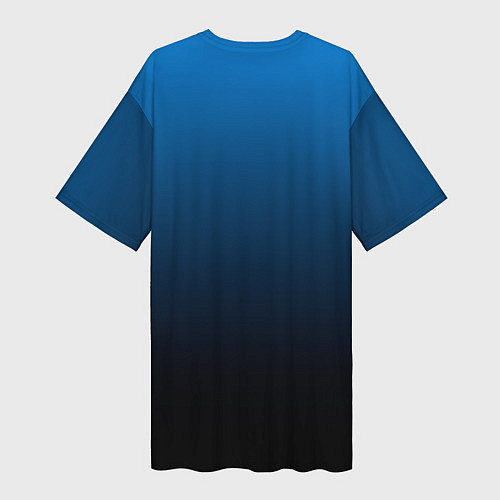 Женская длинная футболка Blue gradient / 3D-принт – фото 2