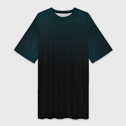 Женская длинная футболка Морская глубина в чёрном