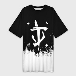 Футболка женская длинная Doom winter wild, цвет: 3D-принт