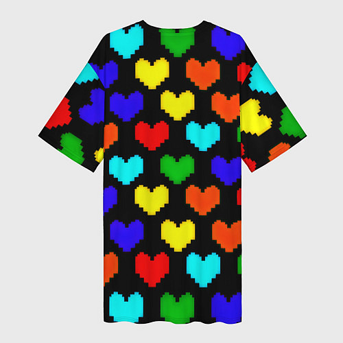 Женская длинная футболка Doom love pixel pattern / 3D-принт – фото 2