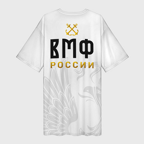 Женская длинная футболка ВМФ России с эмблемой войск / 3D-принт – фото 2