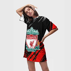 Футболка женская длинная Арсенал краски текстура, цвет: 3D-принт — фото 2