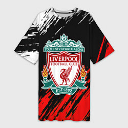 Футболка женская длинная Арсенал краски текстура, цвет: 3D-принт