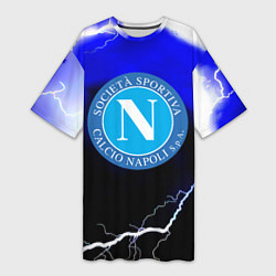 Футболка женская длинная Наполи шторм, цвет: 3D-принт