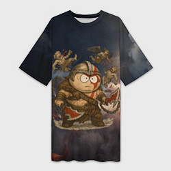 Женская длинная футболка Эрик Картман вселенная God of War
