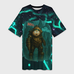 Футболка женская длинная Эрик Картман во вселенной BioShock, цвет: 3D-принт