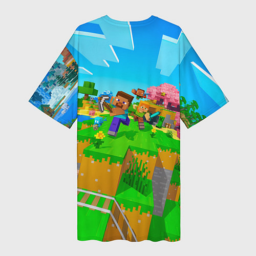 Женская длинная футболка Майнкрафт - на встречу приключениям / 3D-принт – фото 2