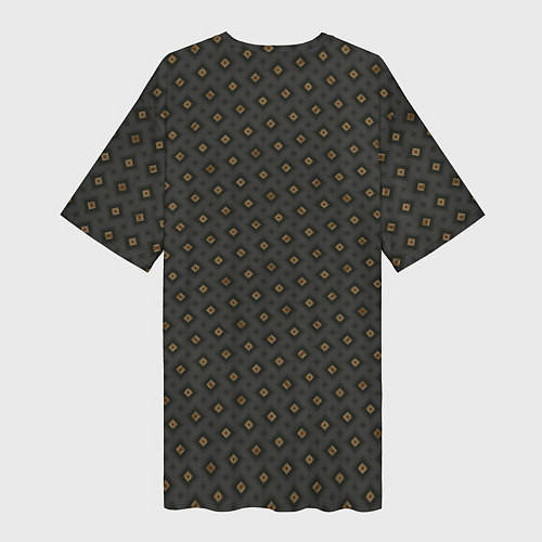 Женская длинная футболка Ромбы на сером / 3D-принт – фото 2