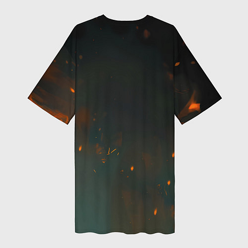 Женская длинная футболка Ведьмак и огненная Трисс / 3D-принт – фото 2