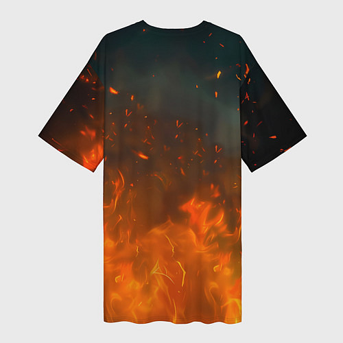 Женская длинная футболка Ведьмак и Трисс огненная стихия / 3D-принт – фото 2