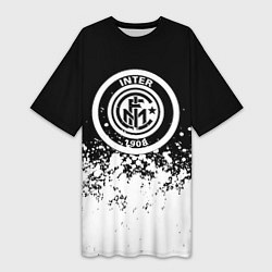Футболка женская длинная Inter краски, цвет: 3D-принт