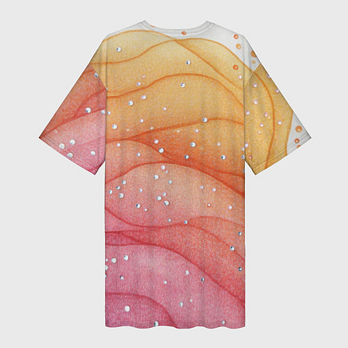 Женская длинная футболка Слоненок с красным воздушным шариком / 3D-принт – фото 2