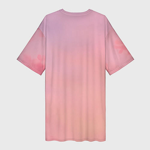 Женская длинная футболка Девочка обнимает зайцика в аниме / 3D-принт – фото 2