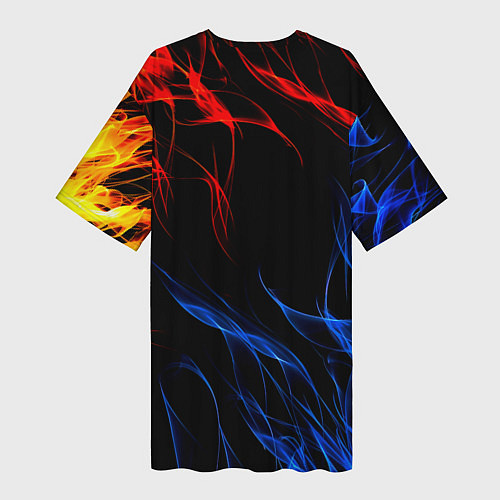 Женская длинная футболка Интер битва огней / 3D-принт – фото 2