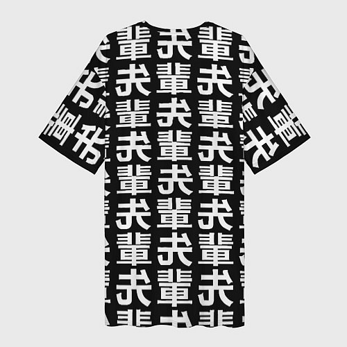 Женская длинная футболка Inter japan black / 3D-принт – фото 2