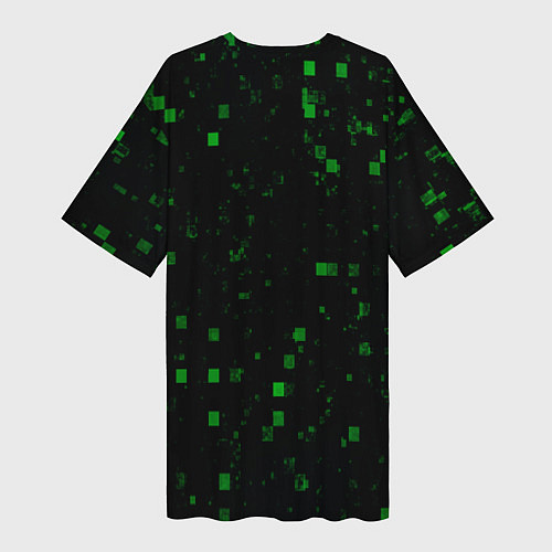 Женская длинная футболка Color green khaki / 3D-принт – фото 2